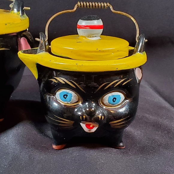 RARE Antique Norcrest Black Cat Set 1930's - Picture 2 of 16